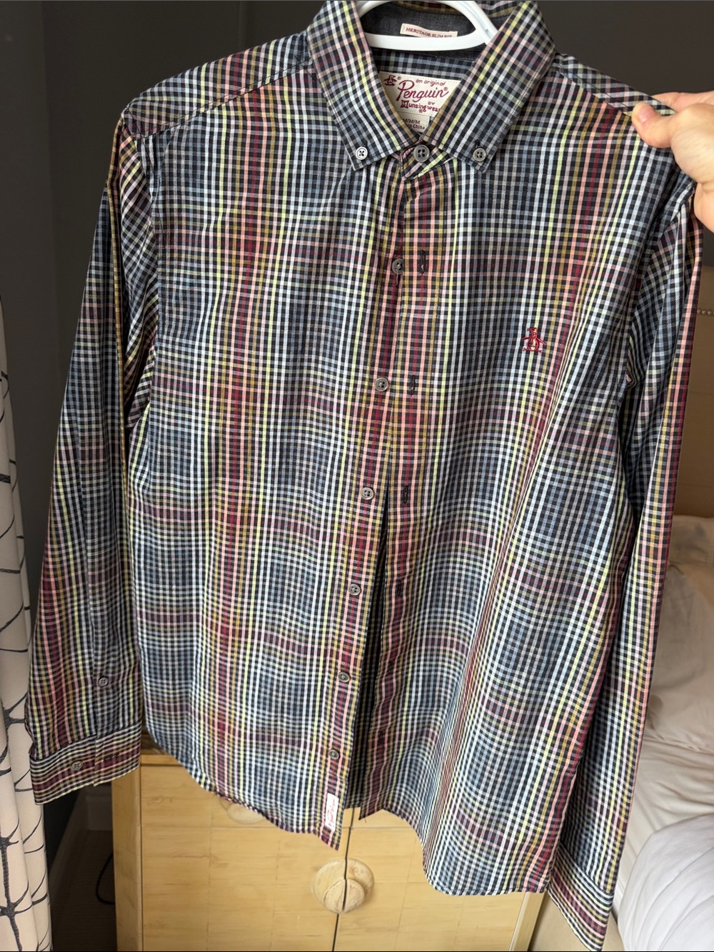 Original Penguin Multicolor Plaid Button-Up Shirt - Navy, Yellow, Red